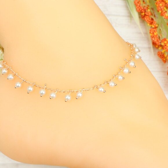 "Handmade Anklet – Elegant & Delicate Jewelry for Women | UNVRC1721 - Picture 6 of 10